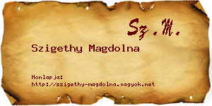 Szigethy Magdolna névjegykártya