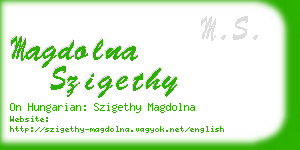 magdolna szigethy business card